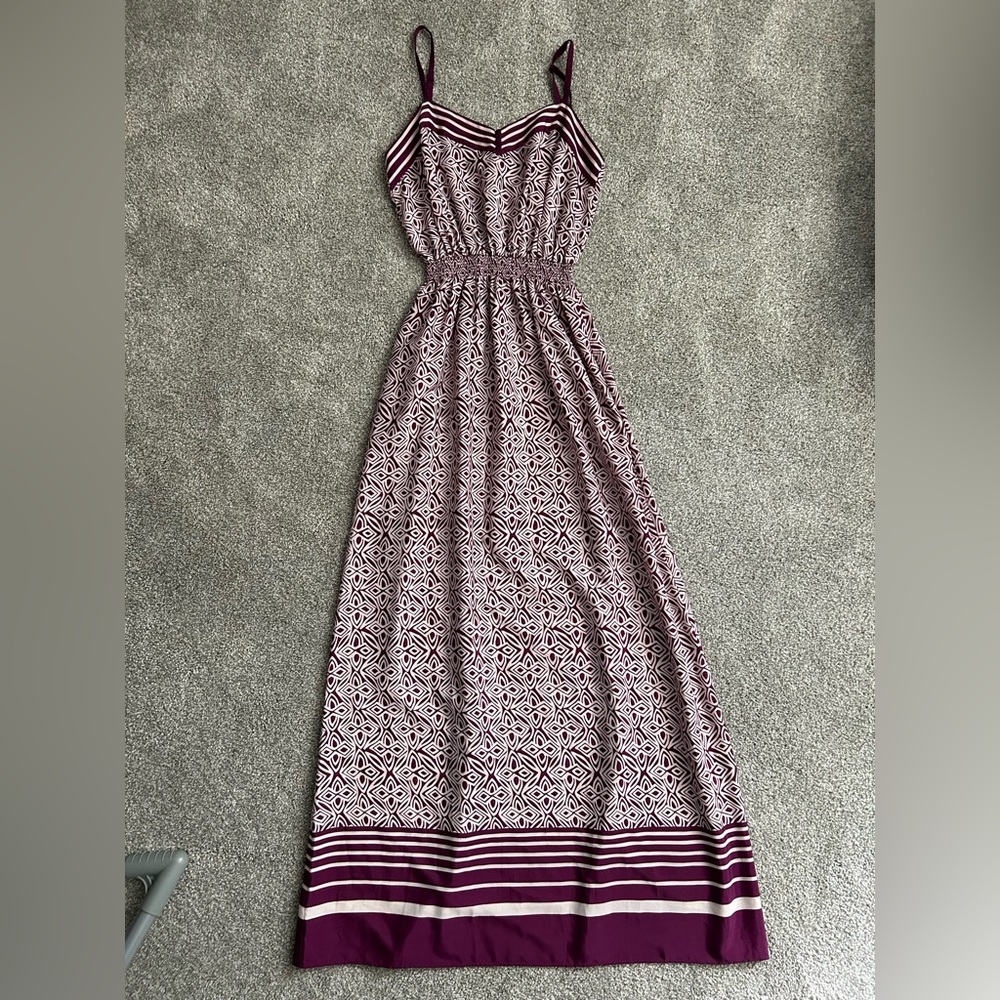 Loft purple and pale pink maxi dress size small